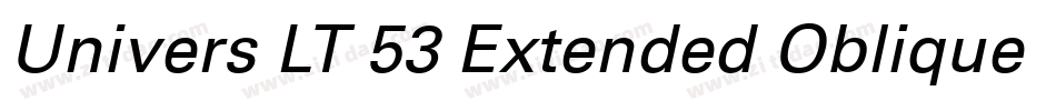 Univers LT 53 Extended Oblique字体转换